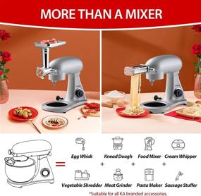 img 1 attached to 🥣 High-powered All-Metal COOKLEE Stand Mixer - 800W 8.5-Qt. Kitchen Mixer with Versatile Speed Control and Dishwasher-Safe Attachments - Silver