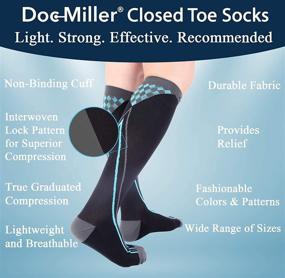 img 2 attached to 🧦 Premium Graduated Compression Socks by Doc Miller - 20-30mmHg Support for Women & Men: Flight Travel, Pregnancy, Running, Cycling, Sports, Varicose Veins, Performance - Medium Size - Black/Blue