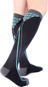 img 4 attached to 🧦 Premium Graduated Compression Socks by Doc Miller - 20-30mmHg Support for Women & Men: Flight Travel, Pregnancy, Running, Cycling, Sports, Varicose Veins, Performance - Medium Size - Black/Blue