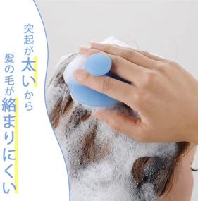 img 1 attached to 💆 Массажная щетка Shimomura Blue Silicom для кожи головы при мытье волос