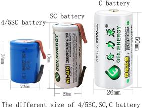 img 2 attached to Geilienergy Sub C Subc 3300mAh NiMh Rechargeable 🔋 Battery with Tabs - Pack of 15 for Power Tools