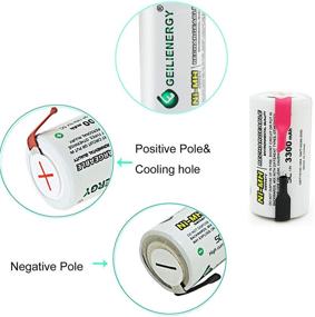 img 1 attached to Geilienergy Sub C Subc 3300mAh NiMh Rechargeable 🔋 Battery with Tabs - Pack of 15 for Power Tools