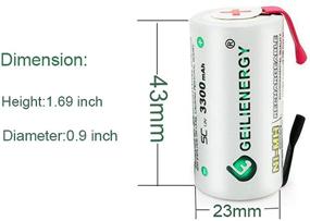 img 3 attached to Geilienergy Sub C Subc 3300mAh NiMh Rechargeable 🔋 Battery with Tabs - Pack of 15 for Power Tools