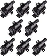 high-performance mas round ignition coils on plug pack replacement for chevrolet gmc v8 4.8l 5.3l 6l - set of 8 logo