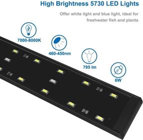 img 2 attached to 🐠 Woterzi LED Aquarium Light with Extendable Bracket - Clip-on Fish Tank Light