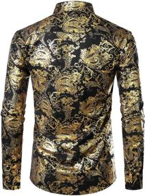 img 3 attached to ZEROYAA Luxury Paisley Printed Stylish Men's Clothing in Shirts