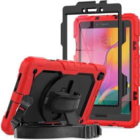 img 4 attached to 📱 Ausleben Full Body Protection Case for Samsung Galaxy Tab A 8.0 2019 - Black+Red