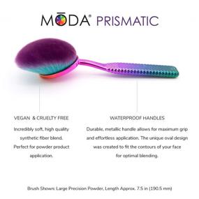 img 2 attached to 💄 Enhance Your Makeup Routine with the MODA Full Size Prismatic Precision Powder 4pc Oval Makeup Brush Set