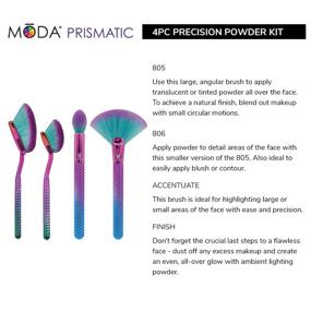 img 3 attached to 💄 Enhance Your Makeup Routine with the MODA Full Size Prismatic Precision Powder 4pc Oval Makeup Brush Set