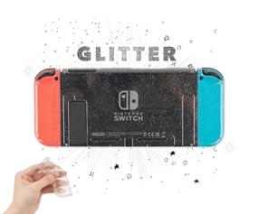 img 3 attached to ✨ White Clear Glitter Switch Case by BelugaDesign - Dockable Crystal Protective Cover for Nintendo Switch Standard