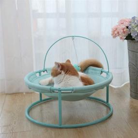 img 2 attached to 🐱 Furrytail Cat Hammock: Elevated Steel Frame Bed with Teaser Toy Ball - Cozy, Detachable Washable Design for Indoor Lounge