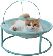 🐱 furrytail cat hammock: elevated steel frame bed with teaser toy ball - cozy, detachable washable design for indoor lounge logo