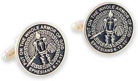 img 3 attached to Armor Enamel Lapel Cufflinks Gold Men's Accessories