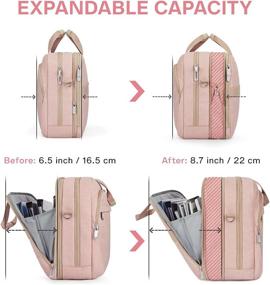 img 3 attached to 👜 BAGSMART Pink Laptop Bag: Large Expandable Briefcase for Women, Water Resistant & Anti-Theft – Ideal for Business, Travel & Office