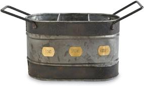 img 2 attached to 🍴 Mud Pie Galvanized Tin Farmhouse Utensil Caddy - Organize and Accessorize Your Kitchen with Style!