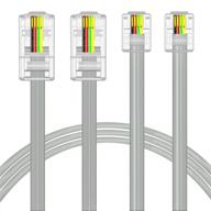 necables (2 пакета) rj45 к rj11 адаптер конвертерный кабель - 3 фута серый - rj45 8p4c мужской к rj11 6p4c мужской логотип