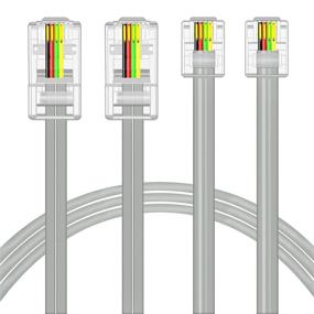 img 4 attached to NECABLES (2 пакета) RJ45 к RJ11 адаптер конвертерный кабель - 3 фута серый - RJ45 8P4C мужской к RJ11 6P4C мужской