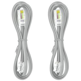 img 2 attached to NECABLES (2 Pack) RJ45 to RJ11 Adapter Converter Cable - 3ft Gray - RJ45 8P4C Male to RJ11 6P4C Male