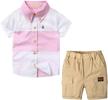 little summer clothes outfit button boys' clothing logo
