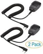 🎧 high-quality 2 pack compact speaker mic with durable cable for baofeng, tyt, wouxun, and kenwood radios - enhanced audio and communication logo