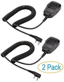 img 2 attached to 🎧 High-Quality 2 Pack Compact Speaker Mic with Durable Cable for Baofeng, TYT, Wouxun, and Kenwood Radios - Enhanced Audio and Communication