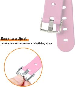 img 1 attached to 🐶 CKFJDH Pink Protective Case for AirTag Dog Collar Holder - Flexible Silicone Cover with Adjustable Band for Pet Collars - Anti-Scratch Screen Protector - Compatible Design