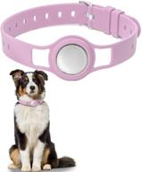 🐶 ckfjdh pink protective case for airtag dog collar holder - flexible silicone cover with adjustable band for pet collars - anti-scratch screen protector - compatible design logo