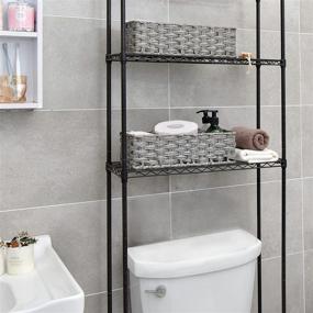 img 3 attached to 🚽 GRANNY SAYS Toilet Tray Tank Topper: Set of 2 Gray Baskets for Bathroom Organizing & Decor - 14.4"x6.1"x4.3