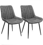 🪑 songmics set of 2 dining chairs with backrest, metal legs, wide seat, comfortable, 20.3”l x 24.2”w x 31.7”h, gray logo