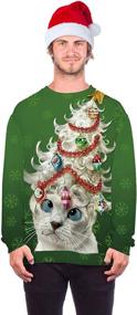 img 2 attached to 🎄 ALBIZIA Unisex Animal Print Crew Neck Christmas Xmas Pullover Sweatshirt for Festive Celebrations