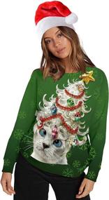 img 1 attached to 🎄 ALBIZIA Unisex Animal Print Crew Neck Christmas Xmas Pullover Sweatshirt for Festive Celebrations