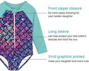 img 3 attached to 👙 uideazone Girls Long Sleeve One Piece Swimsuit: UPF 50+ Rashguard Swimwear for 1-6Y