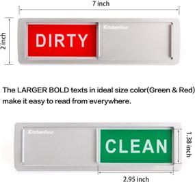 img 2 attached to 🔔 Upgraded KitchenTour Super Strong Magnet Dishwasher Clean Dirty Indicator - Easy-to-Read Non-Scratch Magnet with Clear, Bold & Colored Text (Silver)