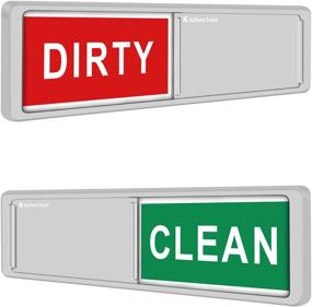 img 4 attached to 🔔 Upgraded KitchenTour Super Strong Magnet Dishwasher Clean Dirty Indicator - Easy-to-Read Non-Scratch Magnet with Clear, Bold & Colored Text (Silver)