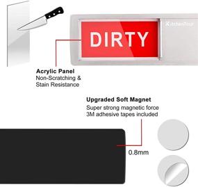 img 1 attached to 🔔 Upgraded KitchenTour Super Strong Magnet Dishwasher Clean Dirty Indicator - Easy-to-Read Non-Scratch Magnet with Clear, Bold & Colored Text (Silver)