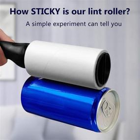 img 3 attached to 🐾 Pet Hair Lint Rollers for Clothes and Furniture – Extra Sticky [300 Sheets], Easy Peeling Lint Remover with Dual Handles – Ideal for Cat & Dog Hair Removal (2 Handles)