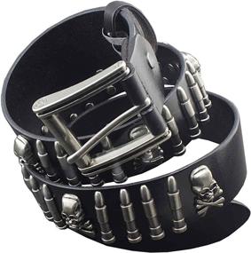 img 4 attached to Bullet Skull Biker Leather Waistband726146236614