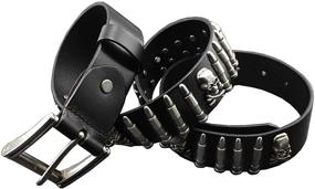 img 3 attached to Bullet Skull Biker Leather Waistband726146236614