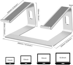 img 3 attached to 💻 RKINC Laptop Stand: Ergonomic Silver Laptop Holder with Heat Vent for 10 to 15.6 Inch Notebooks