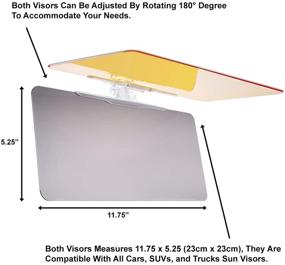 img 2 attached to 🌞 Lebogner Auto Anti-Glare Day/Night Vision Sun Visor: 2-in-1 Car Sunshade & Visor Extender for Windshield - Compatible with All Cars, SUVs, and Trucks