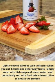 img 1 attached to 🌿 Organic Bamboo Wood Cutting Board with Juice Grooves - Best Wooden Cutting Board for Kitchen, Meat & Vegetables - Large Decorative Wood Serving Tray & Cheese Board