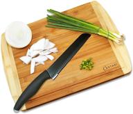 🌿 organic bamboo wood cutting board with juice grooves - best wooden cutting board for kitchen, meat & vegetables - large decorative wood serving tray & cheese board logo