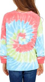 img 1 attached to Girls Casual Tie-Dye Crewneck Sweatshirt - Long Sleeve Pullover Top by LookbookStore