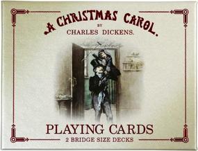 img 2 attached to 🃏 Cartamundi Christmas Carol Plastic Coated Bridge Size Playing Cards - 2 Decks with Box