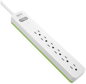 img 2 attached to APC PE66W Surge Protector Power Strip - 1080 Joule, Flat Plug, 6 Outlet Cord Strip - White/Green