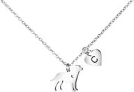 🐶 joycuff labrador retriever dog necklace: personalized silver pendant for dog lovers - a-z initial letter charms logo