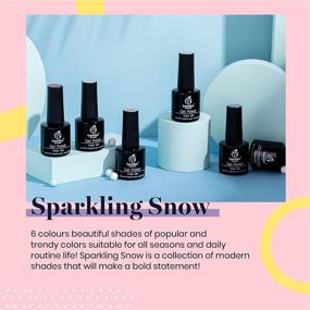 img 3 attached to 🎁 Beetles Christmas Gel Nail Polish Set: Glitter White Kit with Soak Off LED Lamp, Blue Silver Polish, Strengthener, Stickers, Snowflakes Decoration - Perfect Gift in a Festive Box