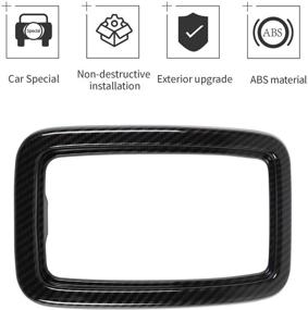 img 1 attached to 🔥 Carbon Fiber Style Front Grille Rings Grill Inserts Cover Kit for 2017-2019 Jeep Grand Cherokee - 7pcs Black Grill Frame Trim