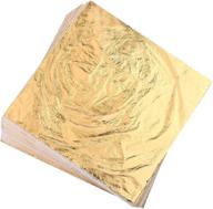 🎨 100pcs imitation gold leaf sheets | arts, gilding crafts, paintings, furniture decor | 5.5"x5.5" imitation gold foil sheets (gold-100pcs) logo