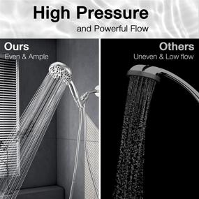 img 1 attached to 🚿 High Pressure Handheld Shower Head with 5” Face - 5 Spray Settings and Adjustable Bracket - BOWGER Premium Shower Head with 60” Stainless Steel Hose (Chrome)